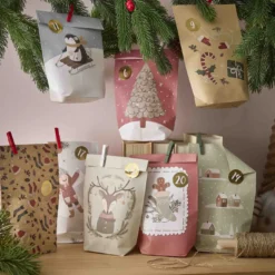 Adventskalender-Set Design, bunt