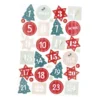 Adventskalender-Sticker, 24 Stk, rot/grün/beige