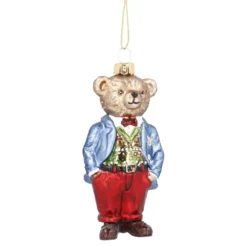 Anhänger Fancy, Edel, Teddy mit Anzug, 12 cm