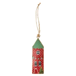 Anhänger Haus, rot, 13 cm
