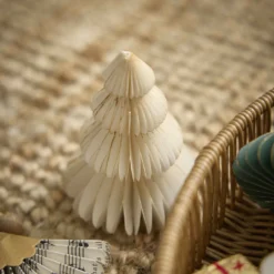 Anhänger Wabe, Tannenbaum, creme/rund, 10 cm