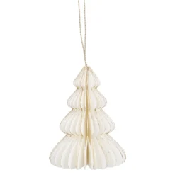 Anhänger Wabe, Tannenbaum, creme/rund, 10 cm
