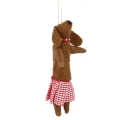 Anhänger Weihnachtstier, Rock/Karo, 14 cm