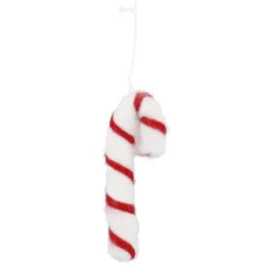 Anhänger Zuckerstange, weiß, 11 cm
