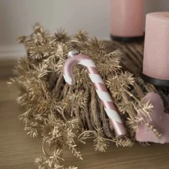 bAnhänger Zuckerstange, rosa/matt, 12 cm