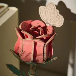 Bausatz 3D, Blume, Rose/rot