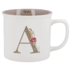 Becher Buchstabe/Blumen, A, 390 ml