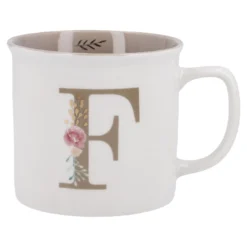 Becher Buchstabe/Blumen, F, 390 ml