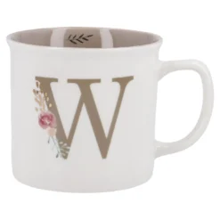 Becher Buchstabe/Blumen, W, 390 ml