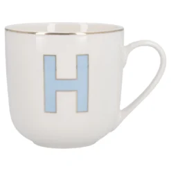 Becher Buchstabe mit Schlüsselanhänger, H/blau, 450 ml