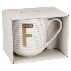Becher Buchstabe/Streifen, F, 450 ml