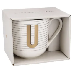 Becher Buchstabe/Streifen, U, 450 ml