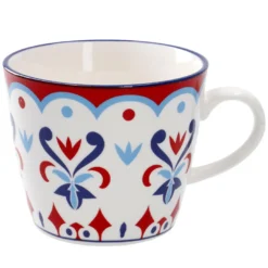Becher China, rot/blau, 300 ml