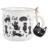 Becher Katze, Fisch/schwarz/weiß, 350 ml