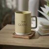 Becher mit Spruch, grün/konisch, 400 ml