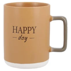 Becher mit Spruch, orange/konisch, 400 ml