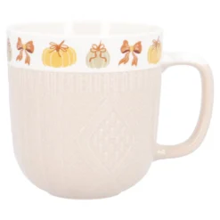 Becher Strick/Herbst, beige, 350 ml