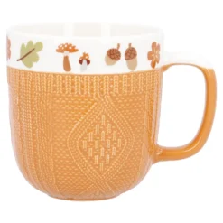 Becher Strick/Herbst, orange, 350 ml