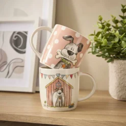 Becher Tier, Hund mit Punkten, 330 ml
