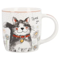 Becher Tier, Katze/grau, 330 ml