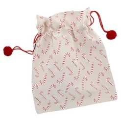 Beutel Zuckerstange mit Pompom-Band, 35 cm