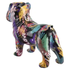 Deko-Hund Color, schwarz/bunt, 21 x 7.5 x 16.5 cm