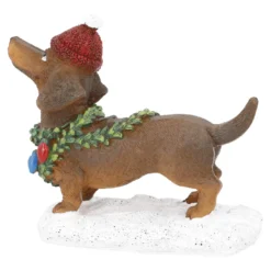 Deko-Hund Weihnachten, Lichterkette, 12 cm
