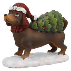 Deko-Hund Weihnachten, Tanne, 12 cm