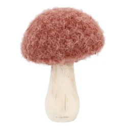 Deko-Pilz Filz, rund/rot, 8.5 x 11 cm