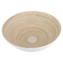Dekoschale Bambus, weiß-matt, 30 x 10 cm