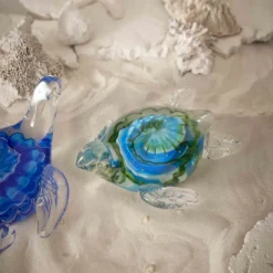 Deko-Schildkröte, blau/grün, 12 cm