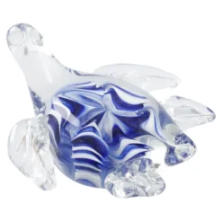 Deko-Schildkröte, blau/weiß, 12 cm