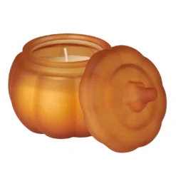 Duftkerze im Glas, Kürbis, orange/matt, 8.5 cm