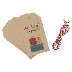 6er Set Anhänger mit Kordel, Geschenke