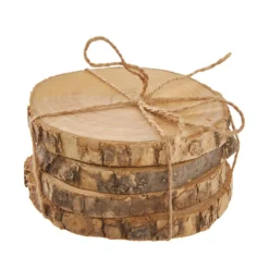 4er Set Deko-Holzscheibe, 9 cm