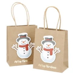 2er Set Geschenktüte Schneemann, 11.2 x 14 cm