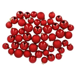 48er Set Glaskugel Mix, rot