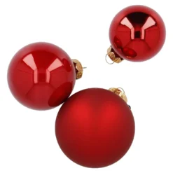 48er Set Glaskugel Mix, rot