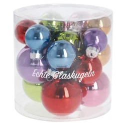 17er Set Glaskugeln Mix, fancy