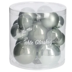 17er Set Glaskugeln Mix, mint