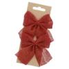 2er Set Jute-Schleife, rot, 7.5 x 8 cm