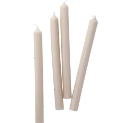 4er Set Stabkerze Rustik, sand, 25 cm