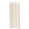 4er Set Stabkerze Rustik, wollweiß, 25 cm