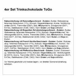 4er Set Trinkschokolade ToGo