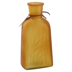 Flaschenvase mit Herbst-Deko, braun, 19 cm