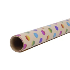 Geschenkpapier Kraft, Punkte/Rainbow, 2 m