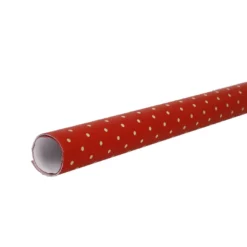 Geschenkpapier Punkte, rot/gold, 2 m