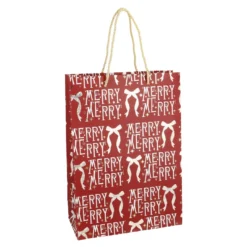 Geschenktüte Schleifen-Motiv, rot, 22 x 31 cm