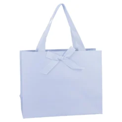 Geschenktüte Uni mit Schleife, hellblau, 25 x 20 cm