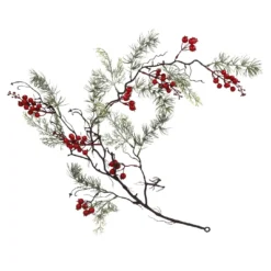 Girlande Zeder/Beeren, grün/weiß, 90 cm
